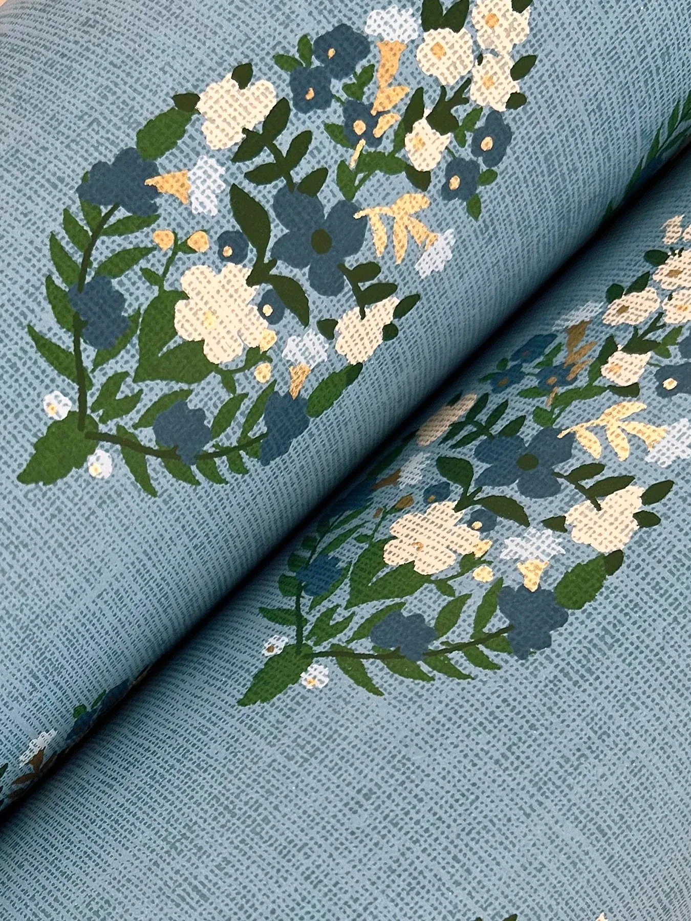 York Wallcoverings Paisley Blue Wallpaper - SKU RF7473