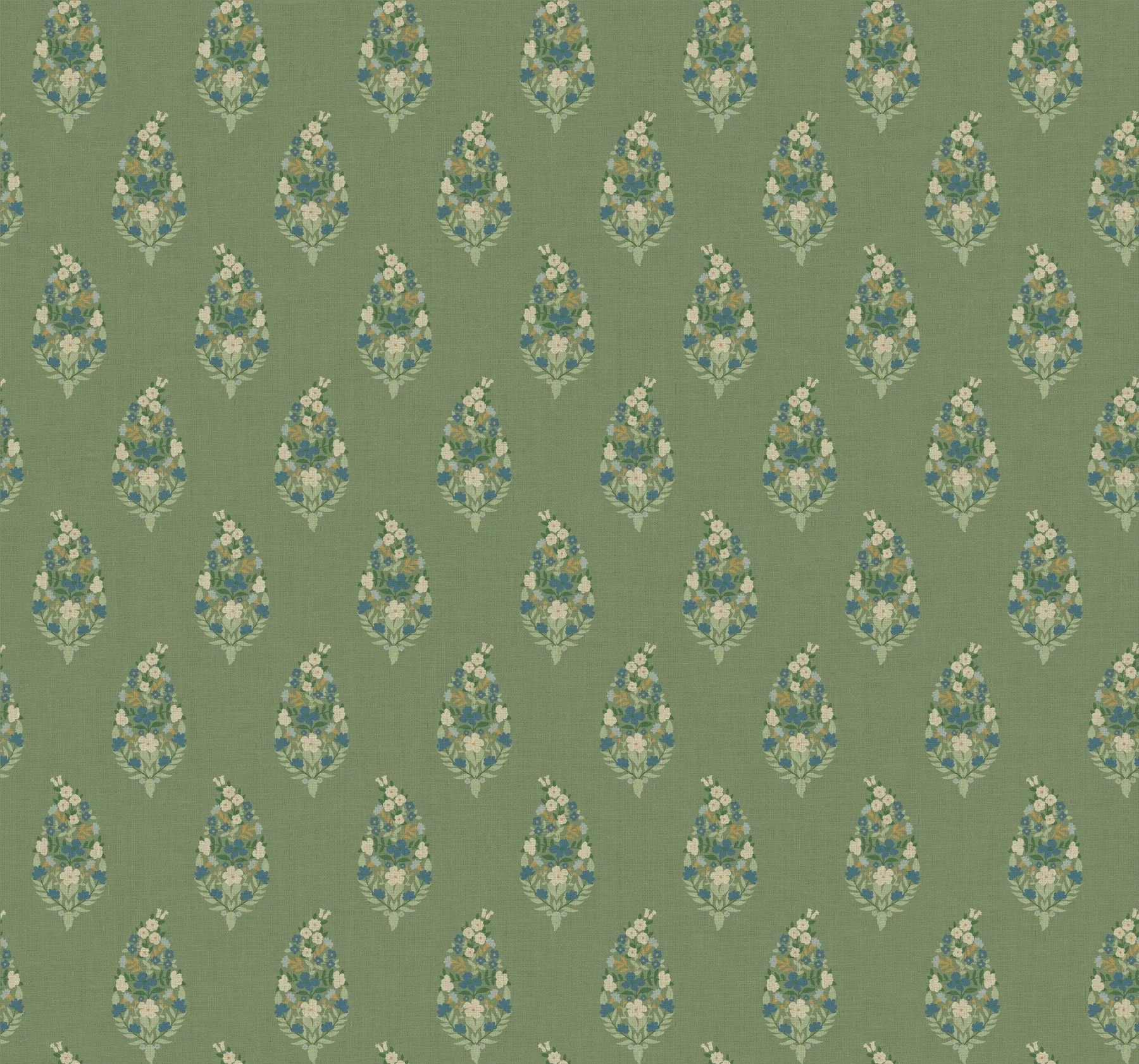 RF7471 | Paisley Green Wallpaper