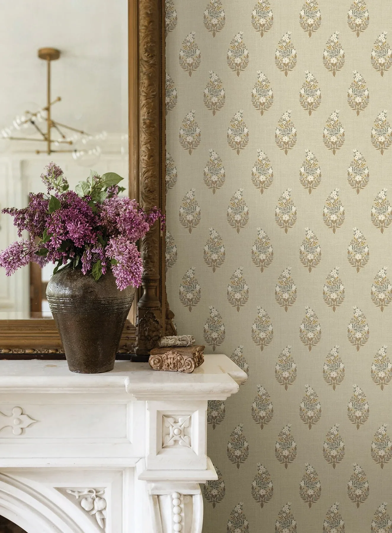 York Wallcoverings Paisley Linen Wallpaper - SKU RF7474