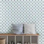 York Wallcoverings Paisley on Calico Blue Wallpaper - SKU FH4068