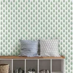 York Wallcoverings Paisley on Calico Green Wallpaper - SKU FH4067