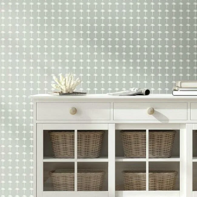 York Wallcoverings Palm Bay Grey Wallpaper - SKU CV4421
