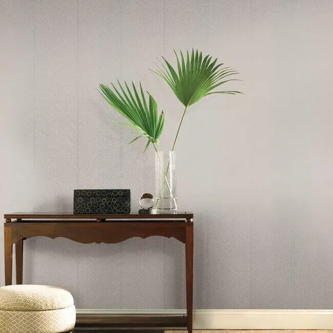 York Wallcoverings Palm Chevron Grey & Silver Wallpaper - SKU TC2698