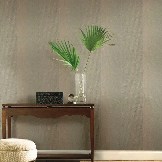 York Wallcoverings Palm Chevron Taupe & Gold Wallpaper - SKU TC2699