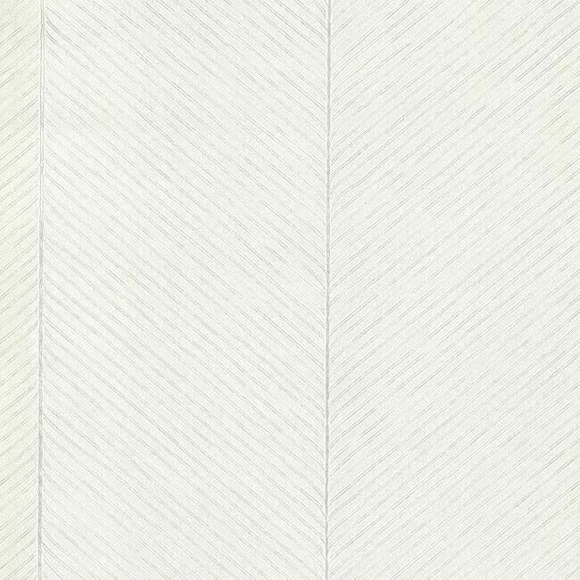 York Wallcoverings Palm Chevron White & Silver Wallpaper - SKU TC2692