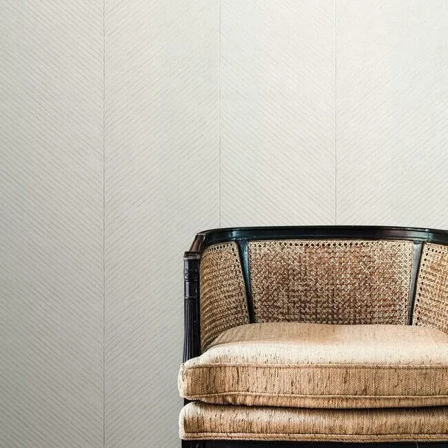 York Wallcoverings Palm Chevron White & Silver Wallpaper - SKU TC2692