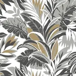 York Wallcoverings Palm Silhouette Black & Gold Wallpaper | Wallpaper Twins York Wallcoverings Palm Silhouette Black & Gold Wallpaper - SKU CY1567