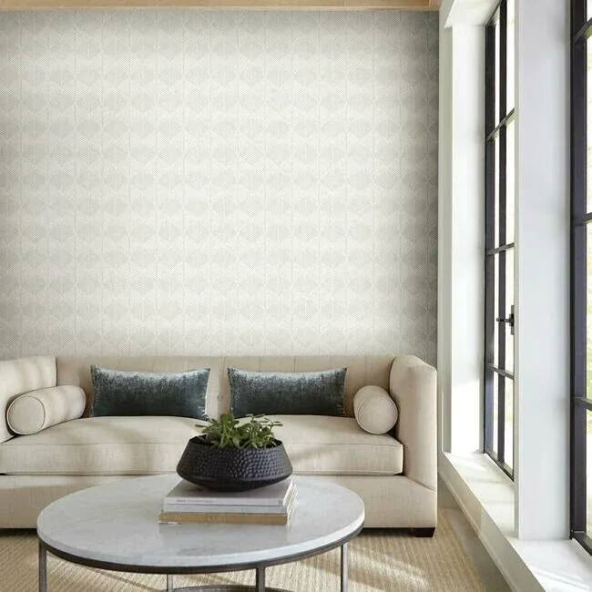 York Wallcoverings Palm Thatch White & Grey Wallpaper | Wallpaper Twins York Wallcoverings Palm Thatch White & Grey Wallpaper - SKU SS2565
