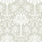 York Wallcoverings Palmetto Palm Damask Beige Wallpaper - SKU DM5013