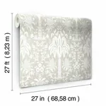 York Wallcoverings Palmetto Palm Damask Beige Wallpaper - SKU DM5013