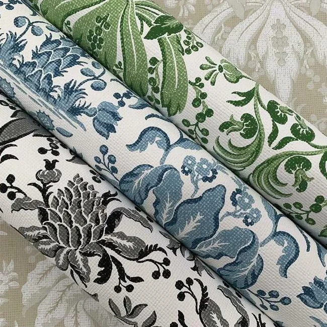 York Wallcoverings Palmetto Palm Damask Green Wallpaper - SKU DM5011
