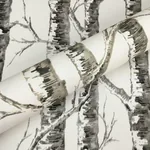 York Wallcoverings Paper Birch White & Grey Wallpaper - SKU BW3901
