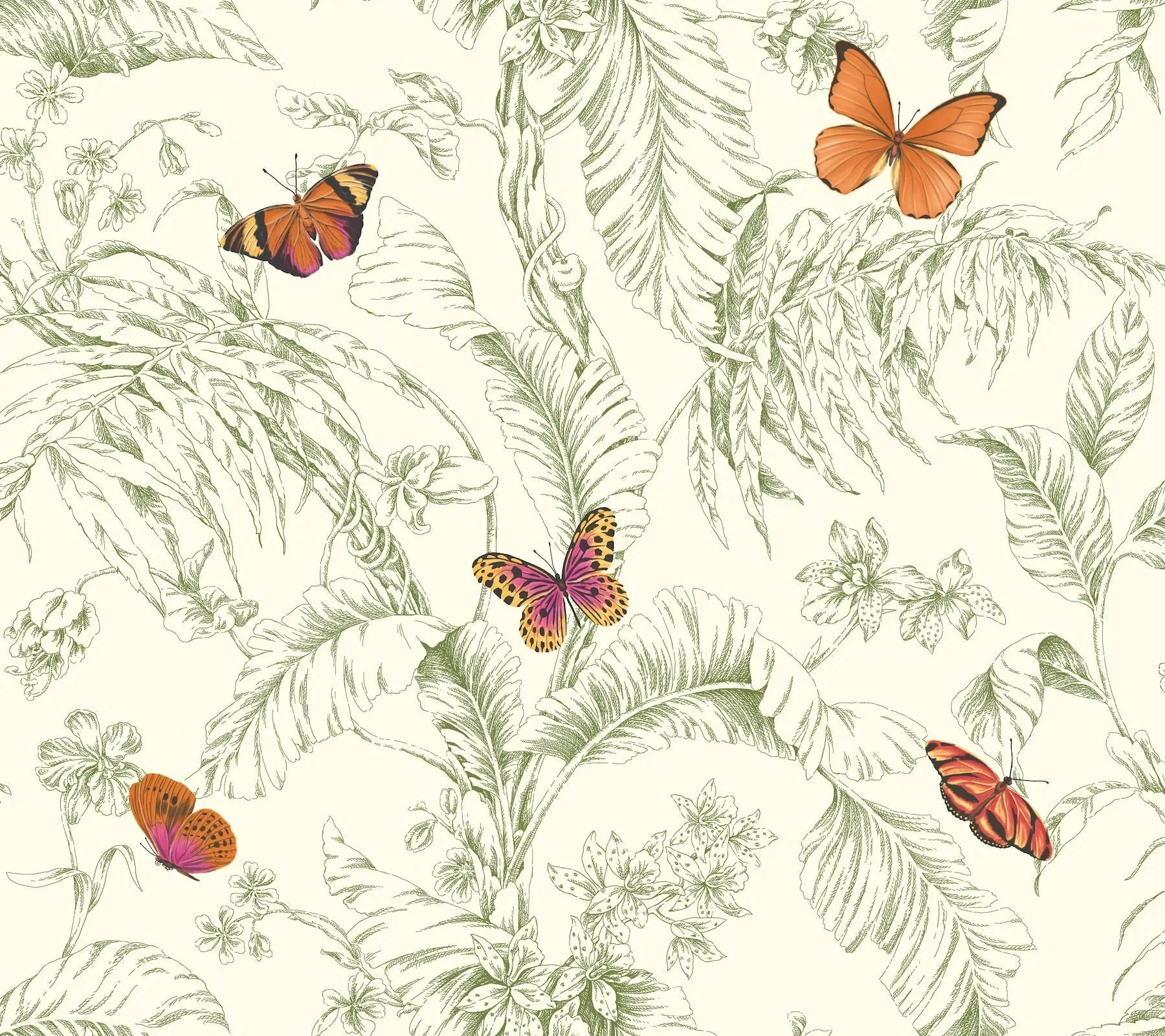 AF2027 | Papillon Green Wallpaper