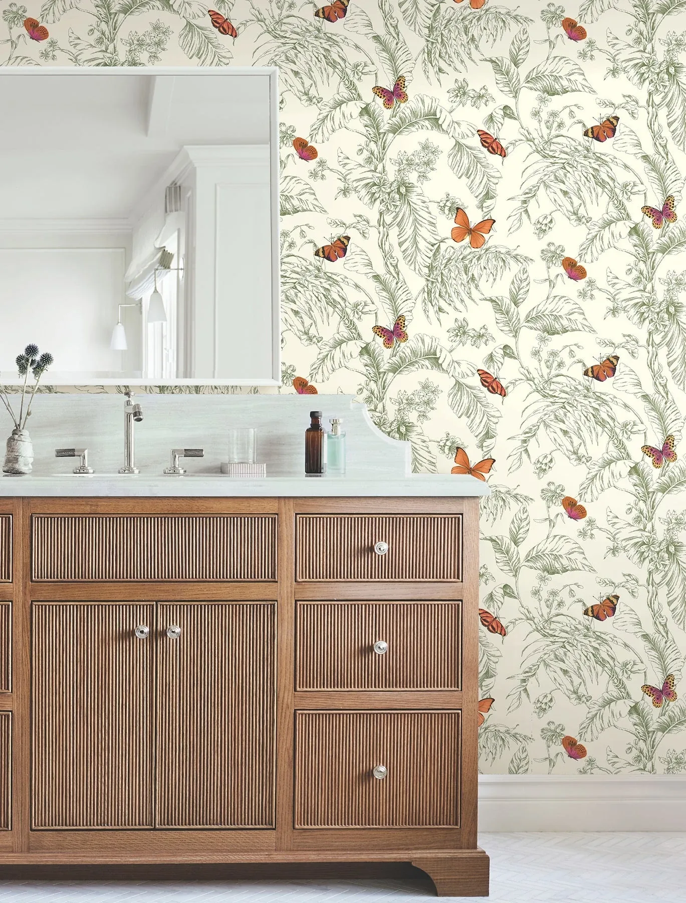York Wallcoverings Papillon Green Wallpaper - SKU AF2027