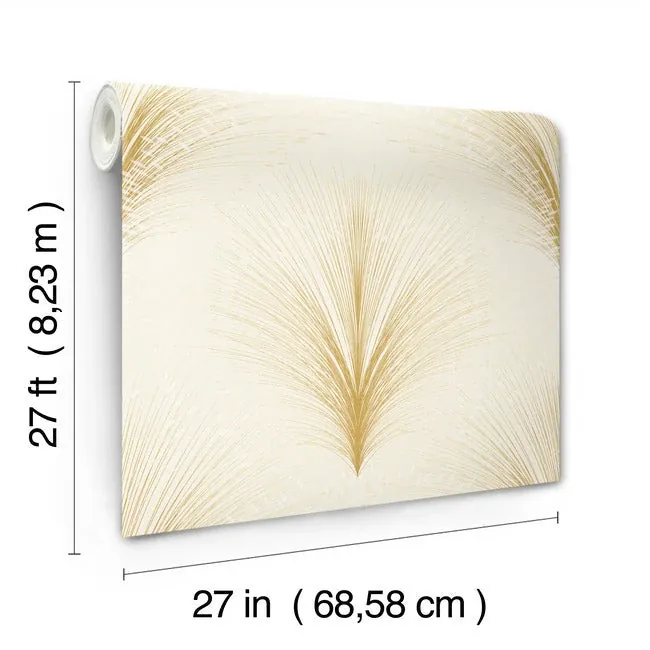 York Wallcoverings Papyrus Plume Ivory Wallpaper - SKU OI0683