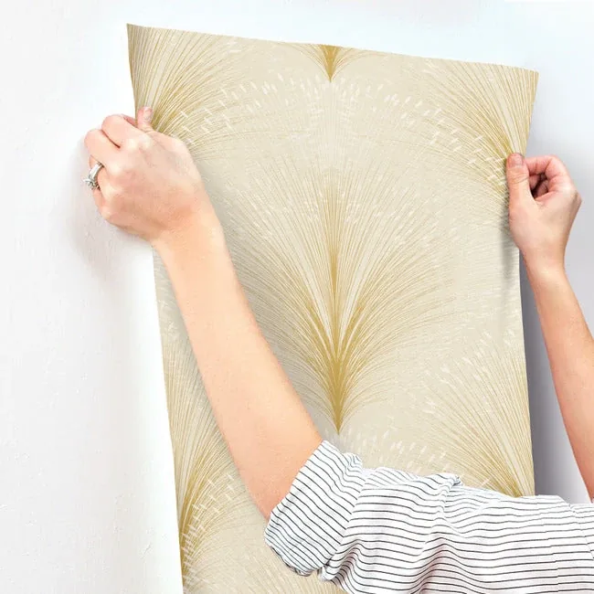 York Wallcoverings Papyrus Plume Ivory Wallpaper - SKU OI0683