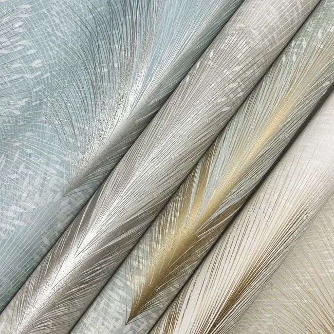 York Wallcoverings Papyrus Plume Sky Blue Wallpaper | Wallpaper Twins York Wallcoverings Papyrus Plume Sky Blue Wallpaper - SKU OI0685