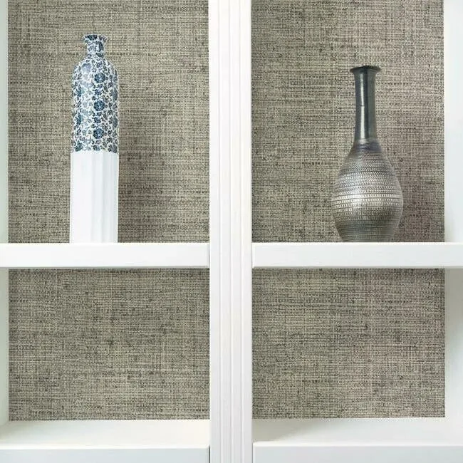 York Wallcoverings Papyrus Weave Black Wallpaper - SKU CY1559