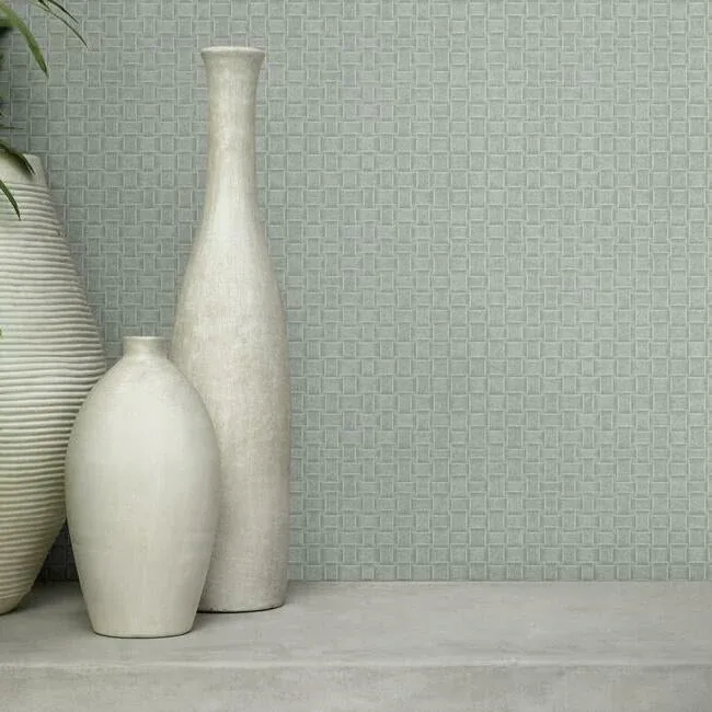 York Wallcoverings Paradise Island Weave Grey Wallpaper - SKU TC2615
