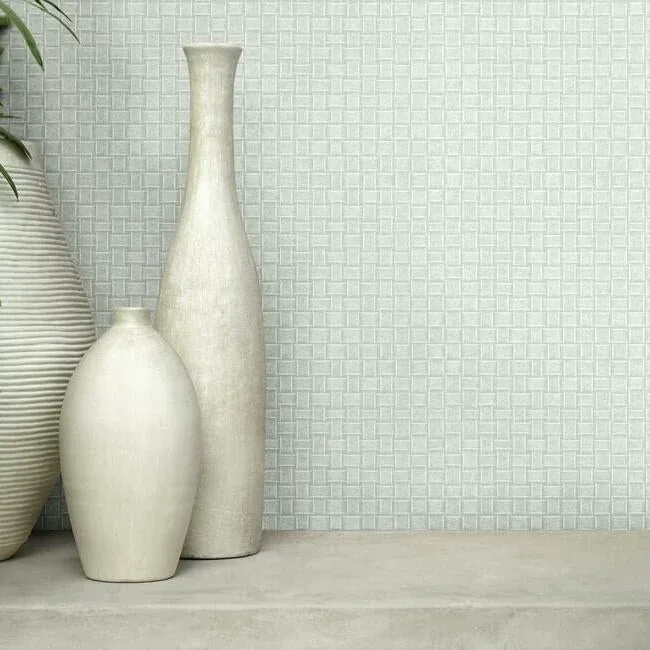 York Wallcoverings Paradise Island Weave Light Grey Wallpaper - SKU TC2612