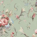 York Wallcoverings Parrots with Floral Bouquets Eucalyptus Peel & Stick Wallpaper - SKU PSW1361RL