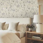 York Wallcoverings Passion Flower Toile Beige Wallpaper - SKU RT7854