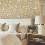 York Wallcoverings Passion Flower Toile Harvest Wallpaper - SKU RT7855