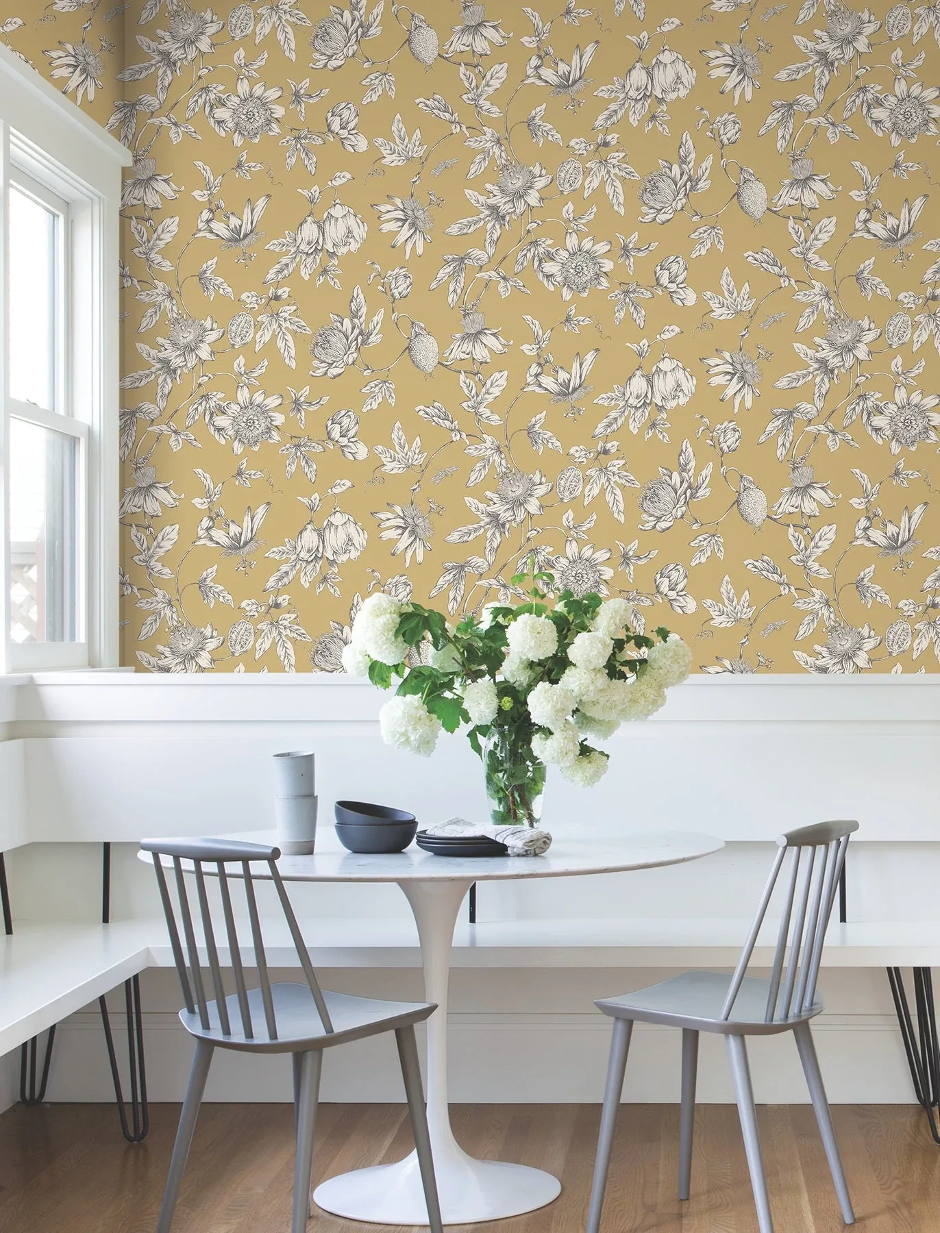 York Wallcoverings Passion Flower Toile Harvest Wallpaper - SKU RT7855