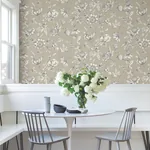 York Wallcoverings Passion Flower Toile Linen Wallpaper | Wallpaper Twins York Wallcoverings Passion Flower Toile Linen Wallpaper - SKU RT7852