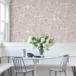 York Wallcoverings Passion Flower Toile Orchid Wallpaper - SKU RT7851