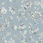 York Wallcoverings Passion Flower Toile Sky Blue Wallpaper | Wallpaper Twins York Wallcoverings Passion Flower Toile Sky Blue Wallpaper - SKU RT7853