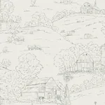 York Wallcoverings Pasture Toile Beige & Grey Wallpaper - SKU FH4033