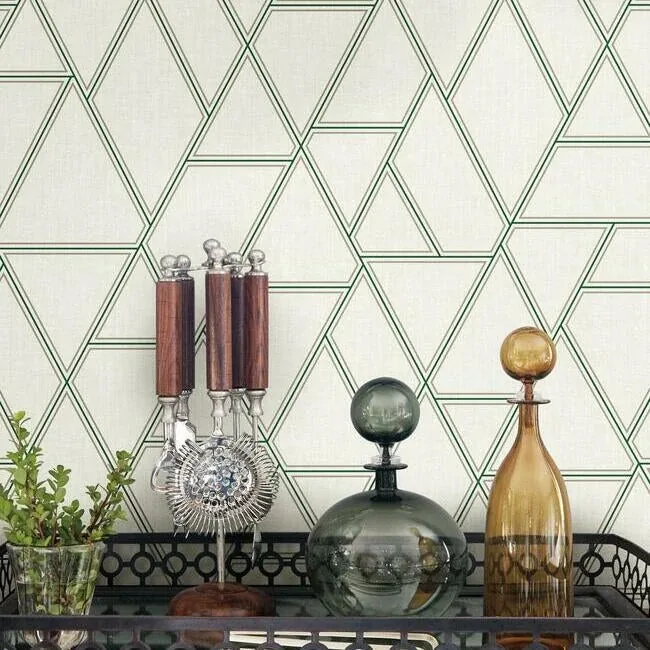 York Wallcoverings Pathways White & Green Wallpaper | Wallpaper Twins York Wallcoverings Pathways White & Green Wallpaper - SKU GR5912