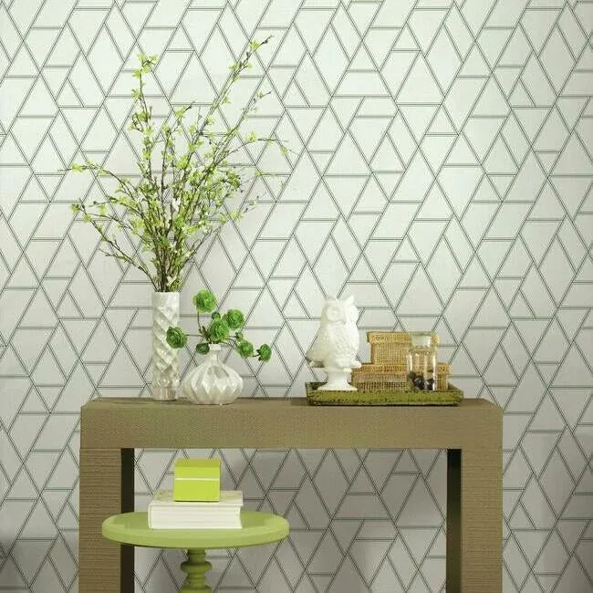 York Wallcoverings Pathways White & Green Wallpaper | Wallpaper Twins York Wallcoverings Pathways White & Green Wallpaper - SKU GR5912