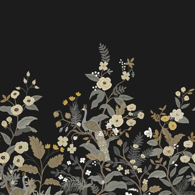 York Wallcoverings Peacock Black Wall Mural - SKU RP7399M