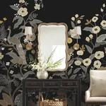 York Wallcoverings Peacock Black Wall Mural | Wallpaper Twins York Wallcoverings Peacock Black Wall Mural - SKU RP7399M