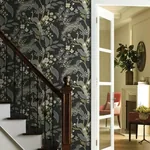 York Wallcoverings Peacock Black Wallpaper - SKU RI5170