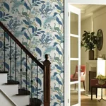 York Wallcoverings Peacock Blue & White Wallpaper - SKU RI5173