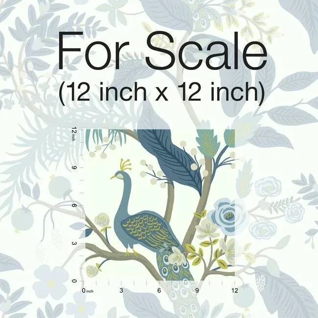 York Wallcoverings Peacock Blue & White Wallpaper - SKU RI5173