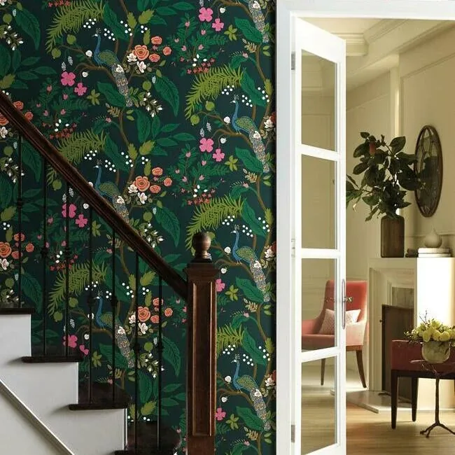 York Wallcoverings Peacock Emerald Wallpaper | Wallpaper Twins York Wallcoverings Peacock Emerald Wallpaper - SKU RI5168