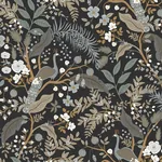 York Wallcoverings Peacock Garden Black Peel & Stick Wallpaper | Wallpaper Twins York Wallcoverings Peacock Garden Black Peel & Stick Wallpaper - SKU PSW1537RL