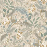 York Wallcoverings Peacock Garden Linen Peel & Stick Wallpaper | Wallpaper Twins York Wallcoverings Peacock Garden Linen Peel & Stick Wallpaper - SKU PSW1538RL