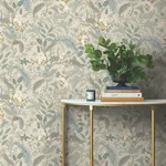 York Wallcoverings Peacock Garden Linen Peel & Stick Wallpaper | Wallpaper Twins York Wallcoverings Peacock Garden Linen Peel & Stick Wallpaper - SKU PSW1538RL