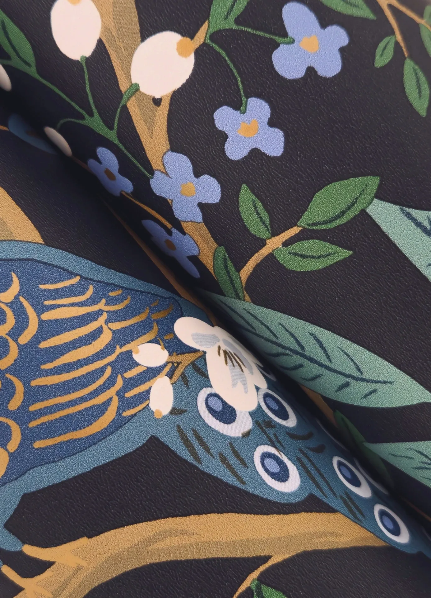 York Wallcoverings Peacock Garden Navy Peel & Stick Wallpaper | Wallpaper Twins York Wallcoverings Peacock Garden Navy Peel & Stick Wallpaper - SKU PSW1536RL