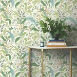York Wallcoverings Peacock Garden White Peel & Stick Wallpaper | Wallpaper Twins York Wallcoverings Peacock Garden White Peel & Stick Wallpaper - SKU PSW1539RL