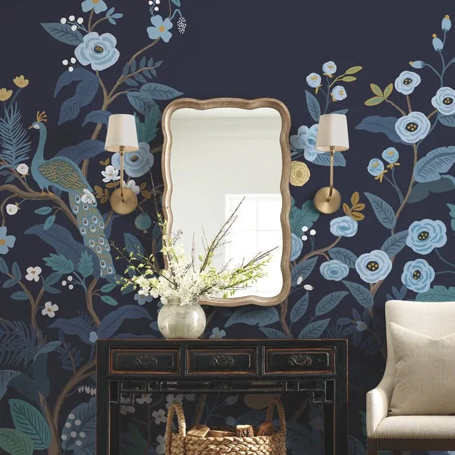 York Wallcoverings Peacock Navy Wall Mural - SKU RP7396M