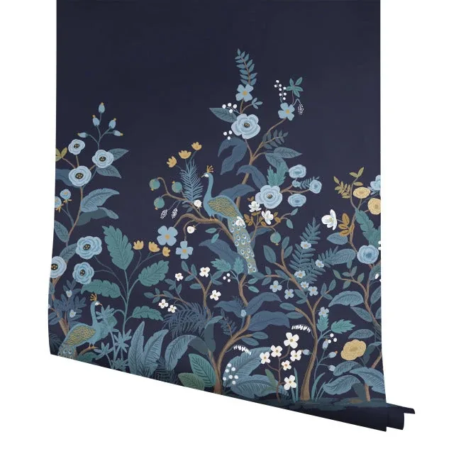 York Wallcoverings Peacock Navy Wall Mural - SKU RP7396M