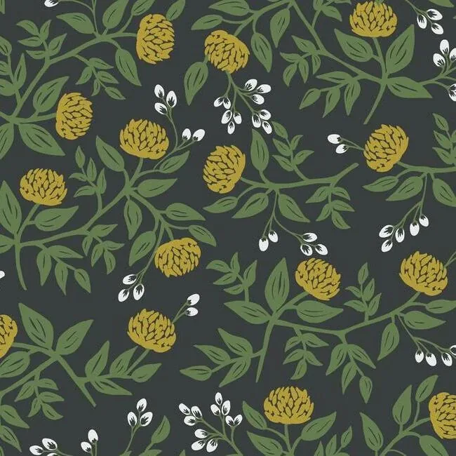 RI5151 | Peonies Black & Gold Wallpaper
