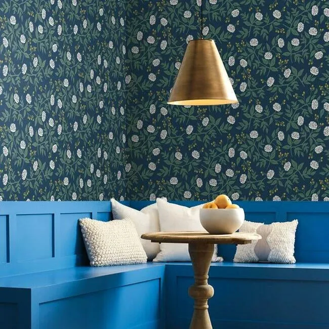 York Wallcoverings Peonies Navy Wallpaper - SKU RI5149