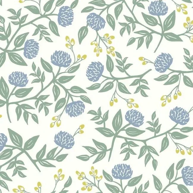 RI5148 | Peonies Periwinkle & Sage Wallpaper